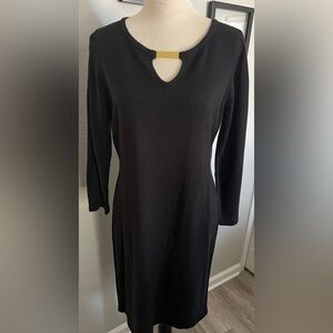 Calvin Klein Black Long Sleeve Sweater Knit Dress